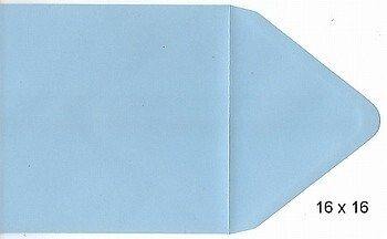 10 Vierkante enveloppen 16 x 16 cm baby blauw