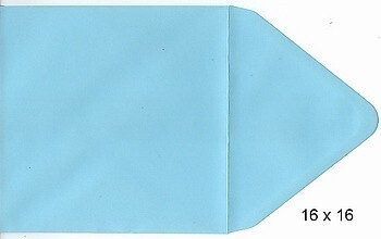 10 Vierkante enveloppen 16 x 16 cm laguneblauw