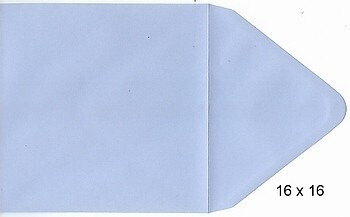 10 Vierkante enveloppen 16 x 16 cm ijsblauw