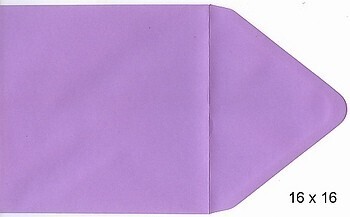 10 Vierkante enveloppen 16 x 16 cm amatistlila