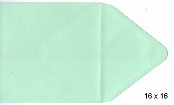 10 Vierkante enveloppen 16 x 16 cm kopergroen