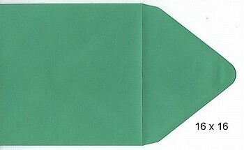 10 Vierkante enveloppen 16 x 16 cm smaragdgroen