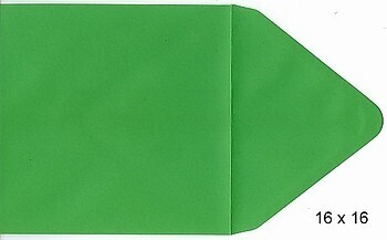 10 Vierkante enveloppen 16 x 16 cm weidegroen