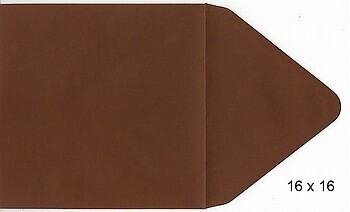 10 Vierkante enveloppen 16 x 16 cm donkerbruin