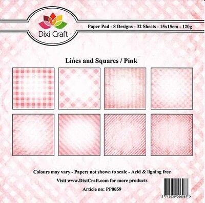 Dixi paperpad lines and squares pink