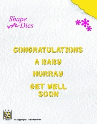 Nellie shape Dies Text English