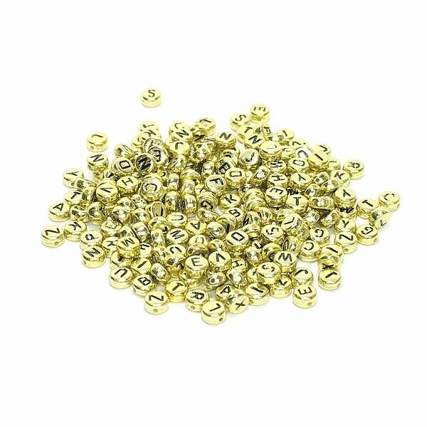 Kralen letters goud