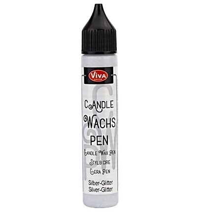 Kaarsen wax pen zilver glitter