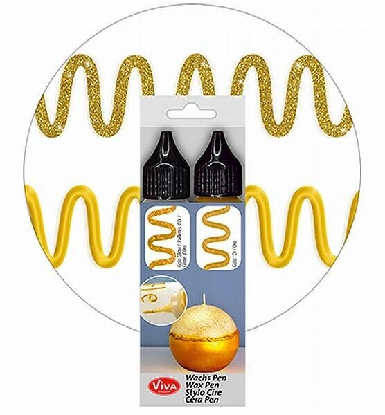 Kaarsen wax pen set goud glitter