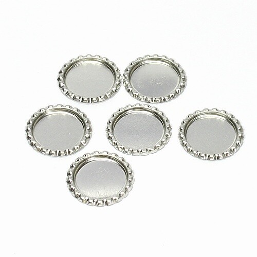 flattened bottlecaps 6x silver