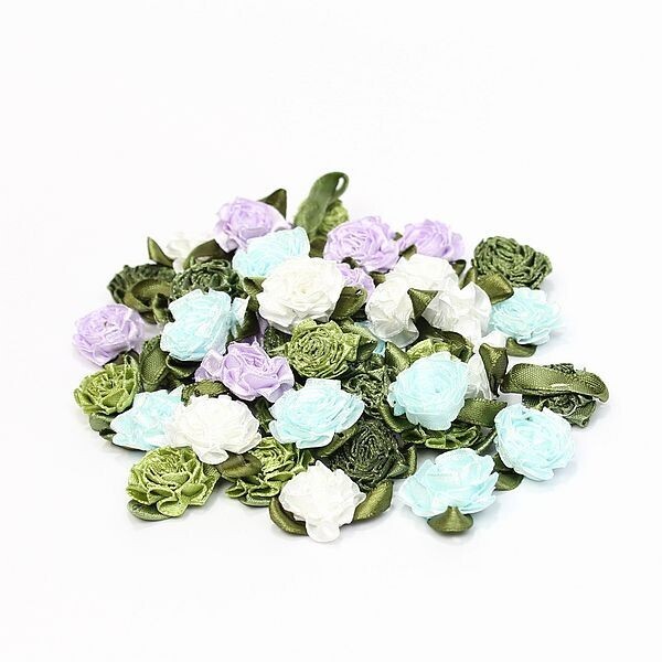Satijnen roosjes pastel mix