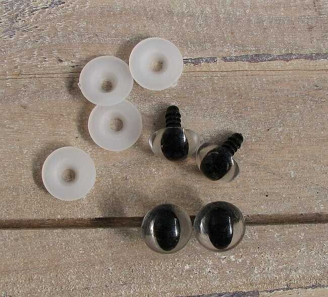 Veiligheids oogjes transparant 15 mm