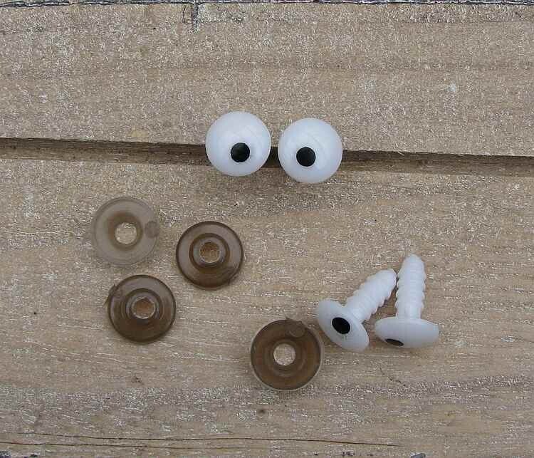 Veiligheids oogjes wit met pupil 2 paar