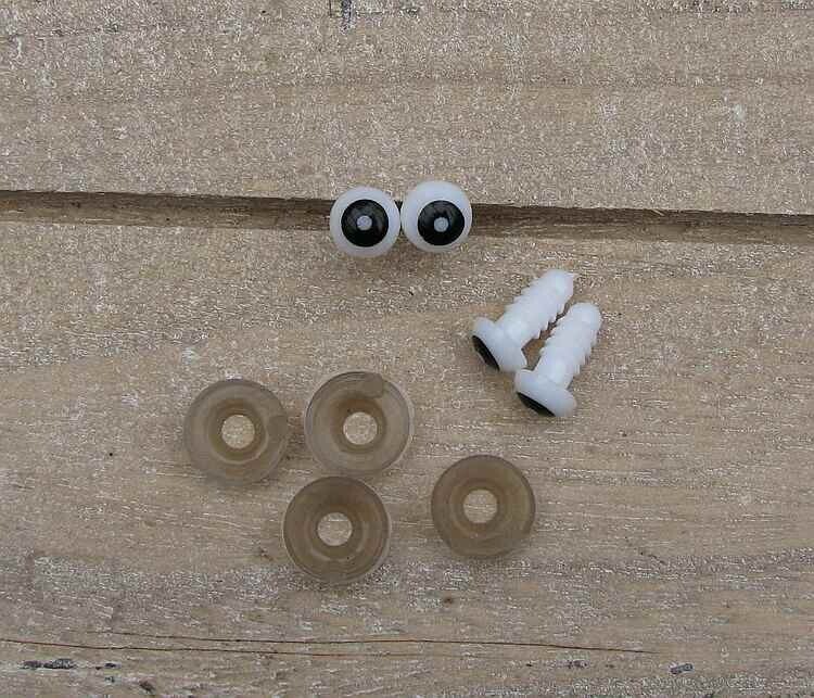 Veiligheids oogjes wit met pupil 2 paar
