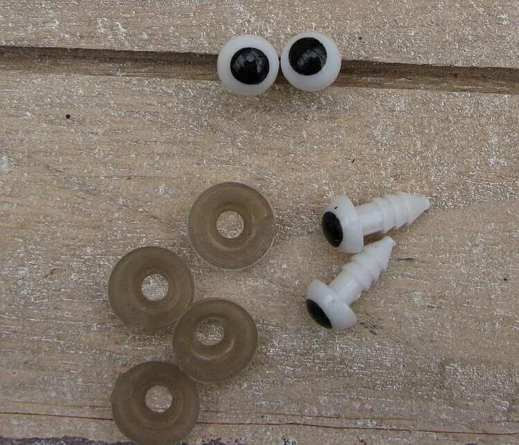 Veiligheids oogjes wit met pupil 2 paar
