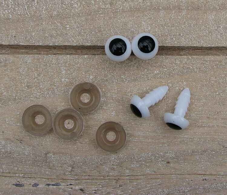 Veiligheids oogjes wit met pupil 2 paar