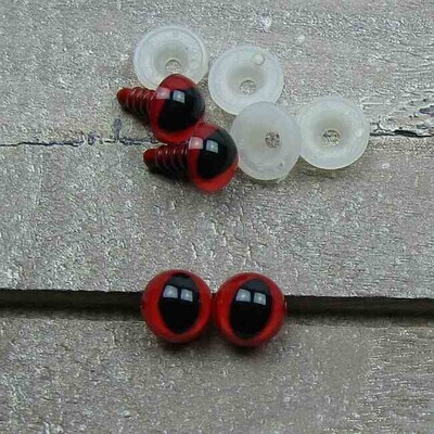 Veiligheidsoogjes 9 mm cateye rood