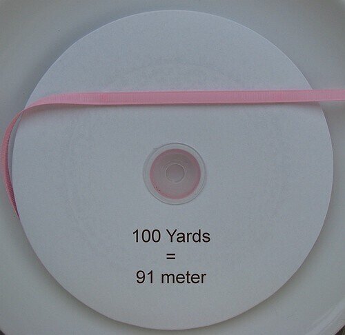 Rol Ribbon Grosgrain 91 meter baby roze