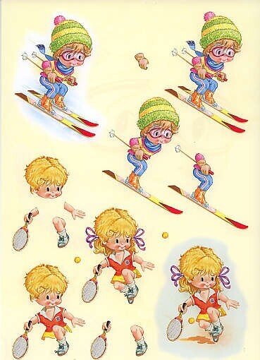 Knipvel Kids skiën en tennis