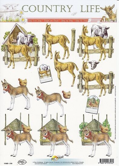 Knipvel dieren koe ezel paard