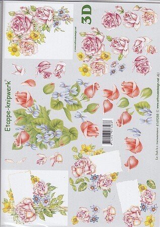 3d feuille fleurs