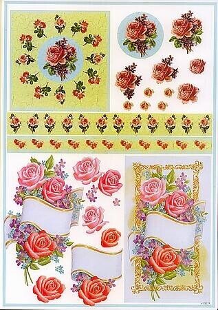3d feuille fleurs