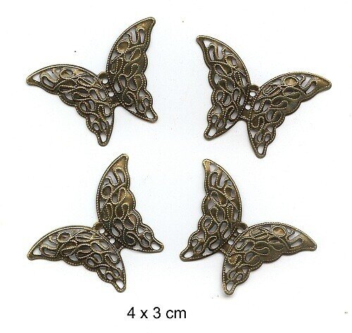 Decoratie vlinders brons