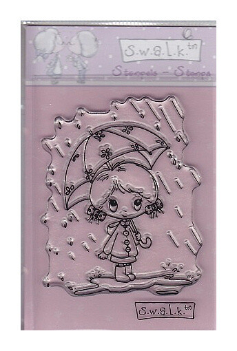Clear stamp girl rain