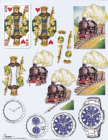 Knipvel Mannen trein kaarten horloge