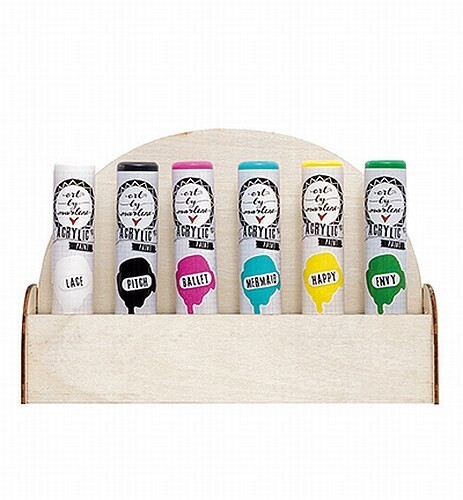 Paint bottles display 6 tubes