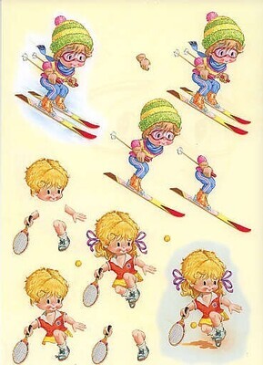 Knipvel Kids skiën en tennis