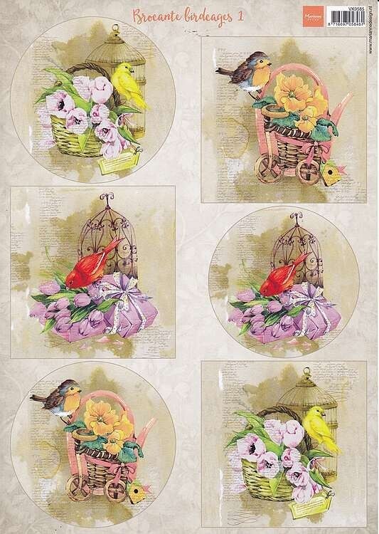 Knipvel  Marianne design Brocante birdcages 1