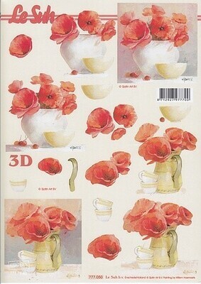 3d feuille fleurs