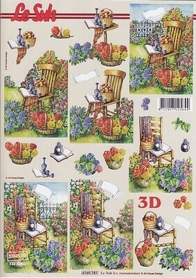 3d feuille fleurs