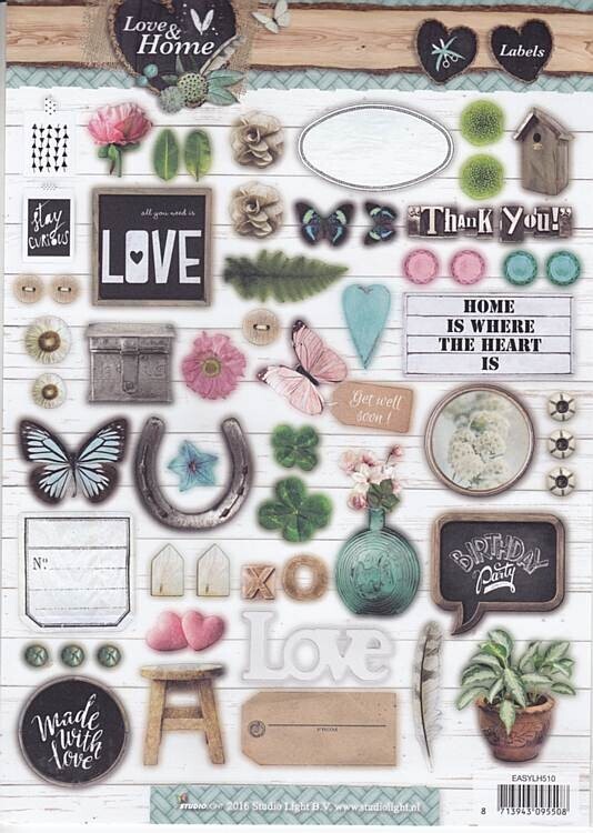 Die-cut sheet  love & home