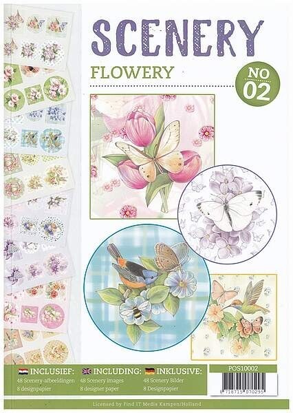 Push out boek scenery 02 flowery