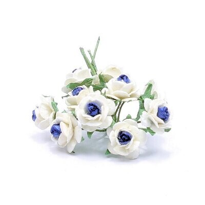Bloemen wit roosje met blauw