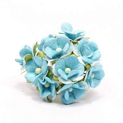Bloemen aqua blauw