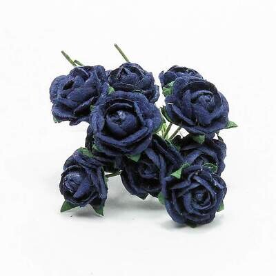 Bloemen roosjes donker blauw