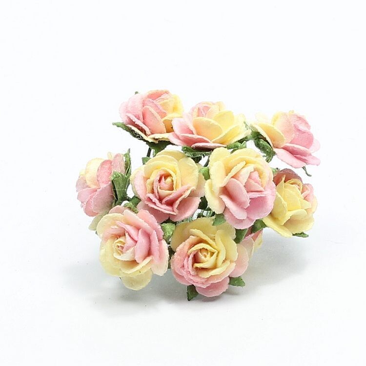 Bloemen roosjes geel roze