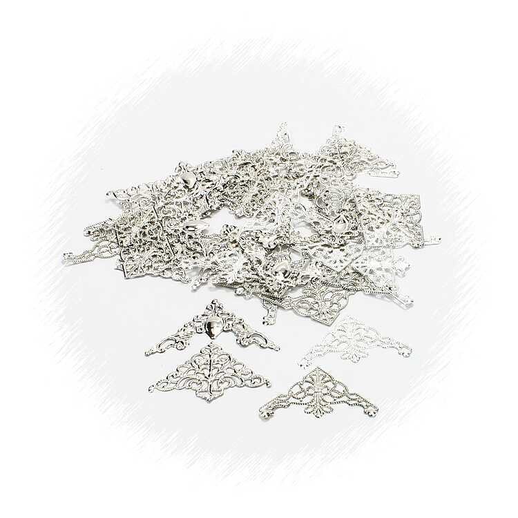 zilveren hoekjes set