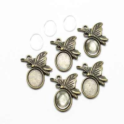 Cadre le bronze papillons