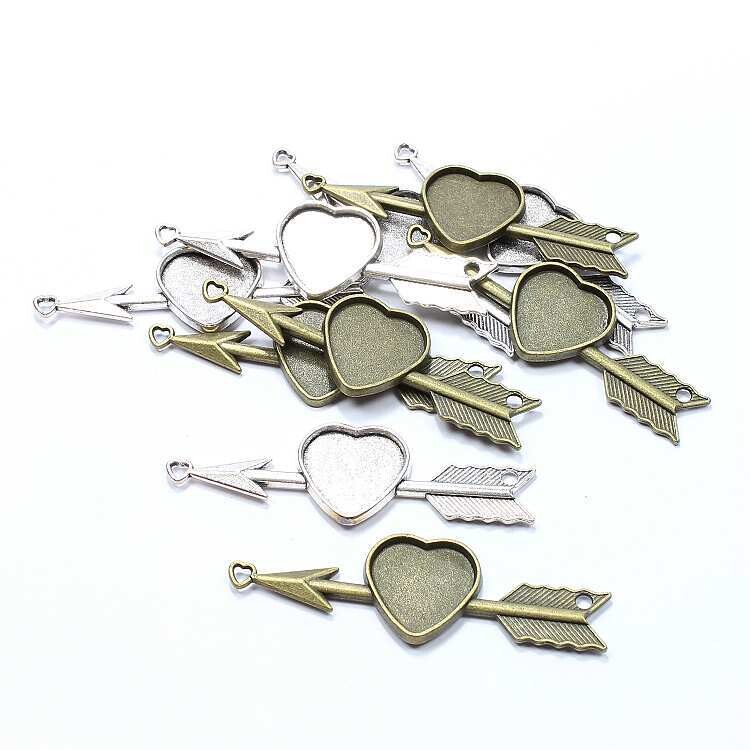 Frame set brons en zilver pijl met hart