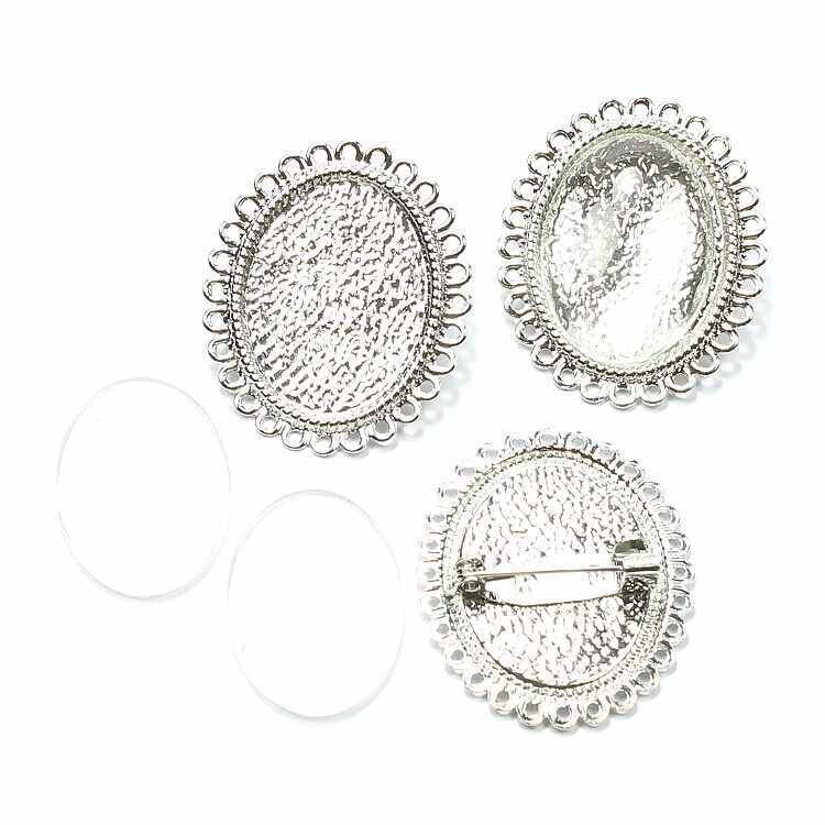 Brooch set silver