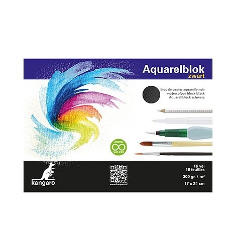 Aquarelblok zwart