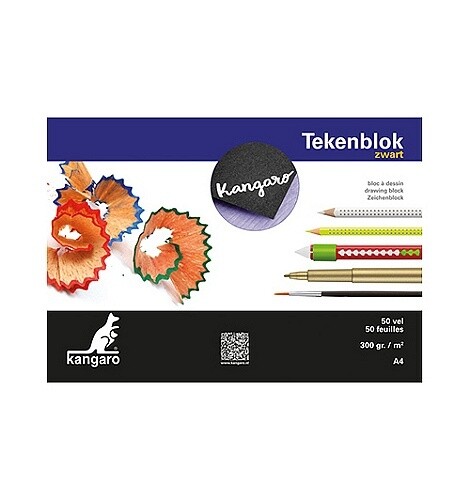 Tekenblok zwart A4 300 grams