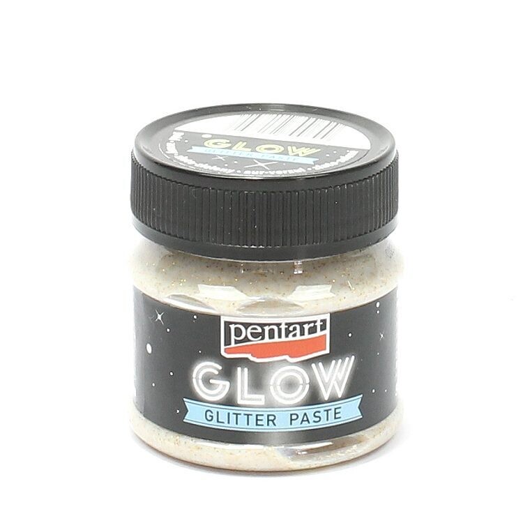 Glow in the dark glitter paste gold
