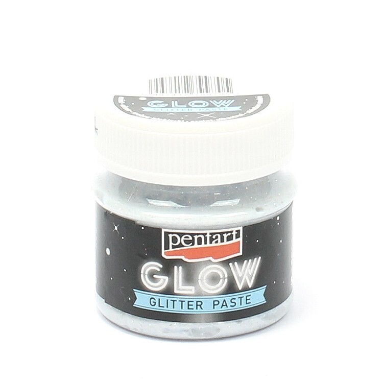 Glow in the dark glitter paste silver