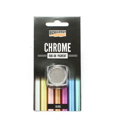 Rub on pigment chrome silver