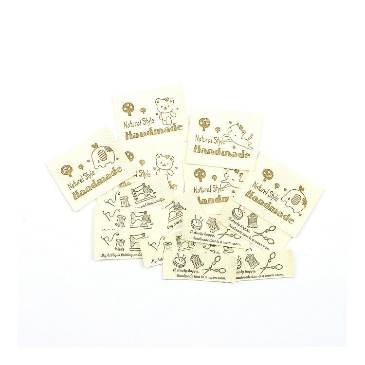 Stoffen label set handmade